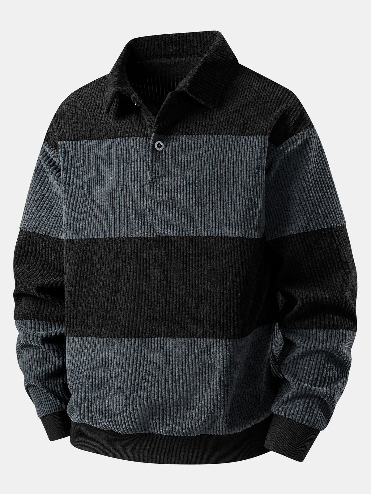 Men's Collared Long Sleeve Polo Sweatshirt 0