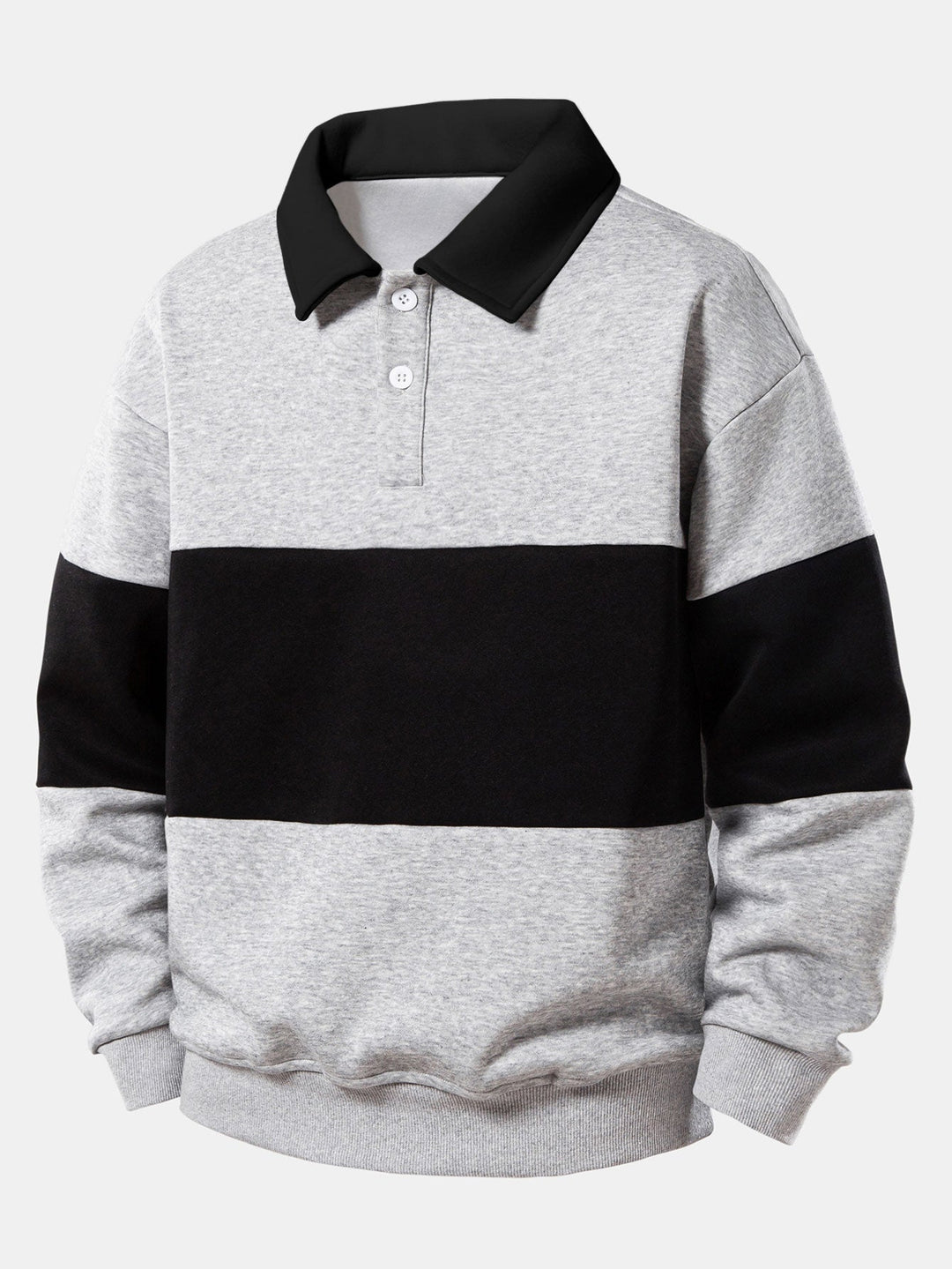 Men's Polo Collar Long-Sleeve Sweatshirt 0