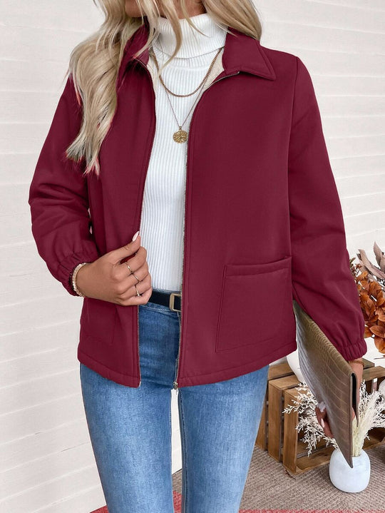 Unisex Zip-Up Jacket with Sherpa Fleece Lining and Elasticated Cuffs 10