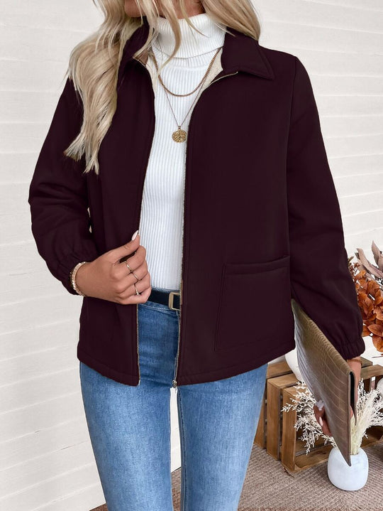 Unisex Zip-Up Jacket with Sherpa Fleece Lining and Elasticated Cuffs 11