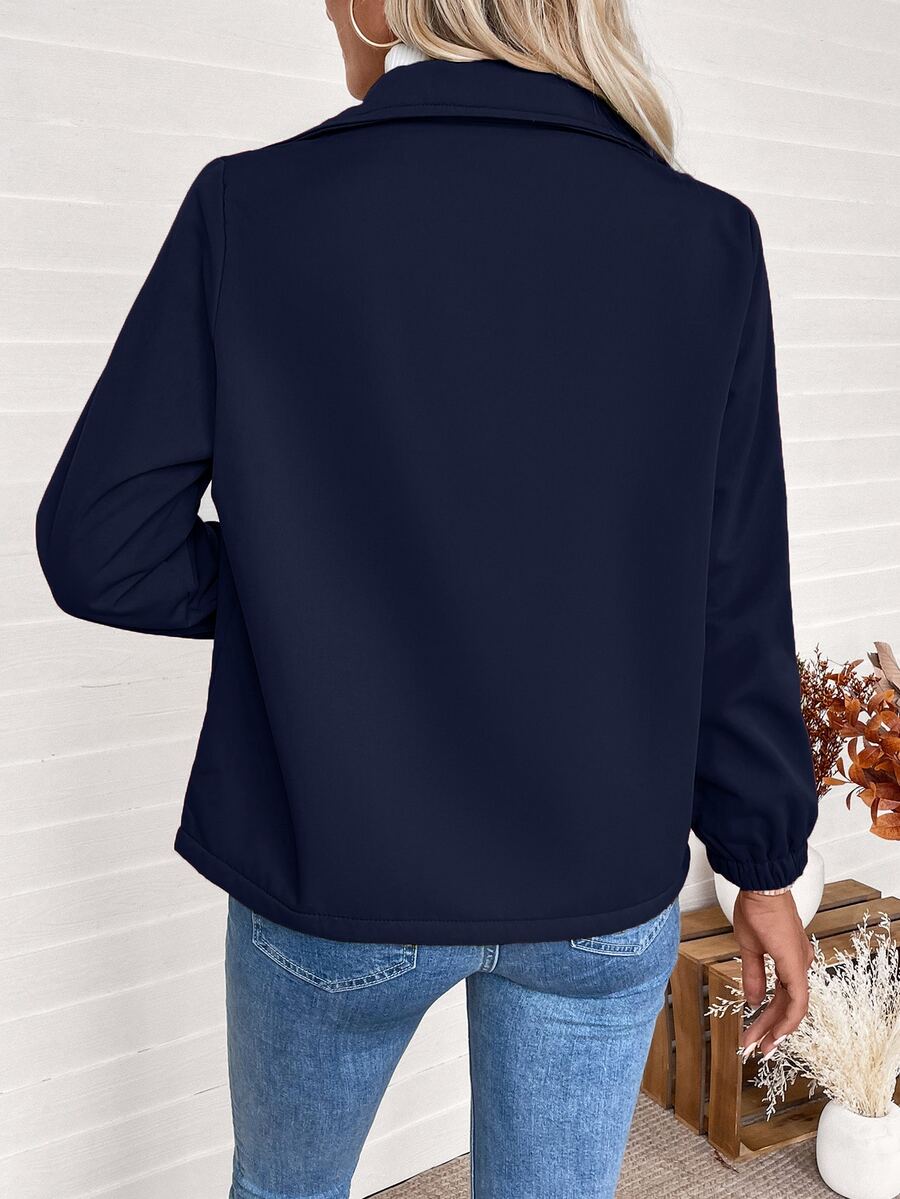 Unisex Zip-Up Jacket with Sherpa Fleece Lining and Elasticated Cuffs 5
