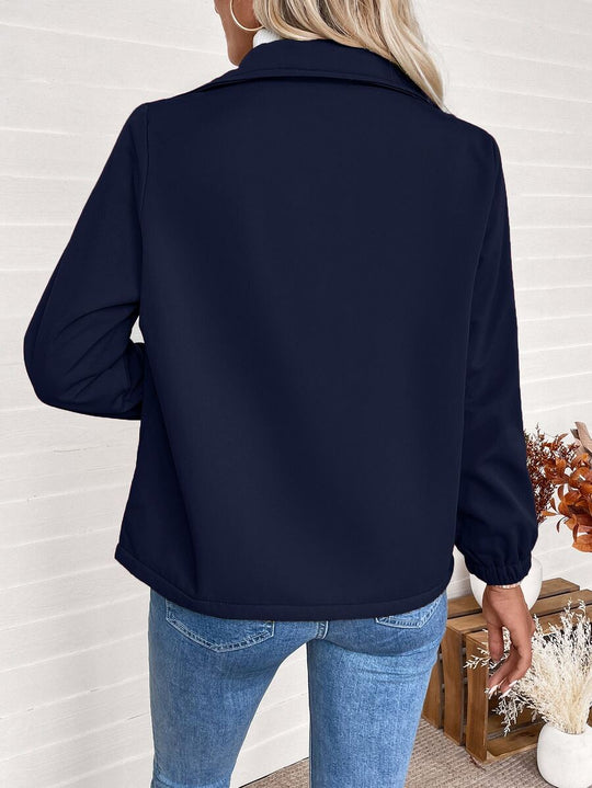 Unisex Zip-Up Jacket with Sherpa Fleece Lining and Elasticated Cuffs 5