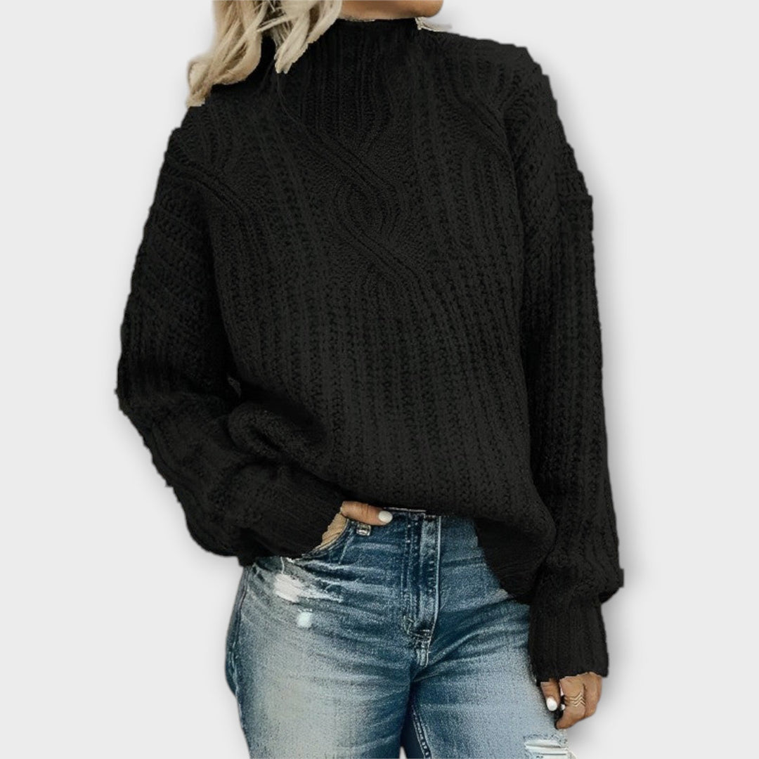 Women’s Crew Neck Long Sleeve Knitted Sweater 0
