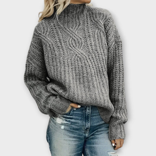 Women’s Crew Neck Long Sleeve Knitted Sweater 2