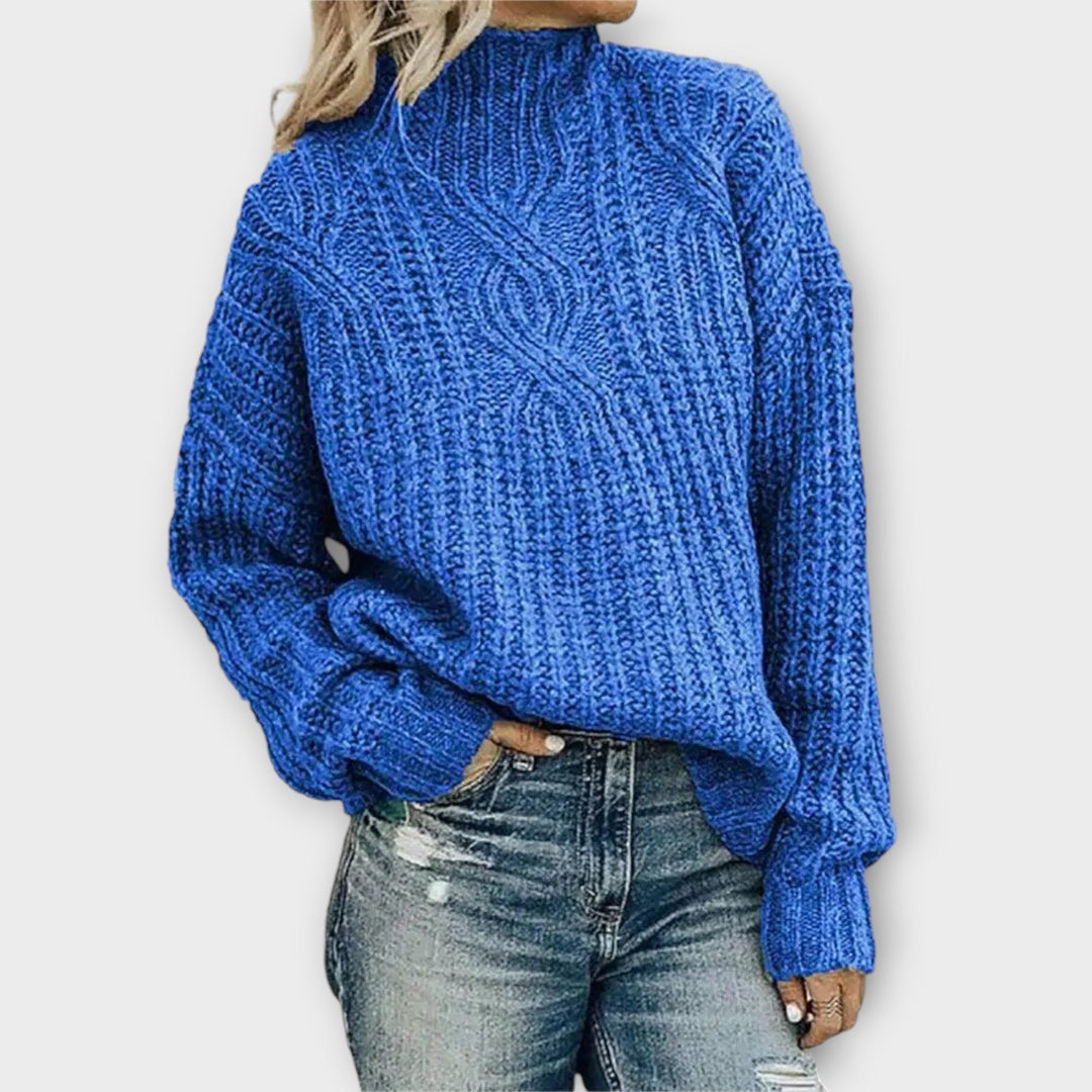 Women’s Crew Neck Long Sleeve Knitted Sweater 4