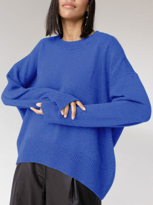 Women’s Crew Neck Long Sleeve Knitted Sweater 5