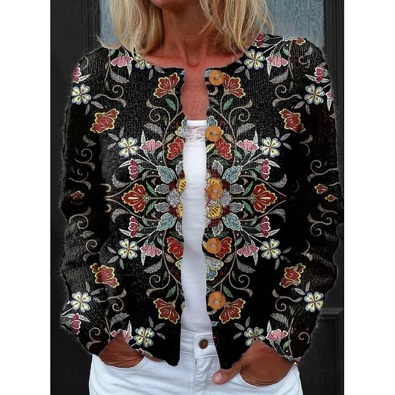 Women's Floral Button Front Cardigan 0