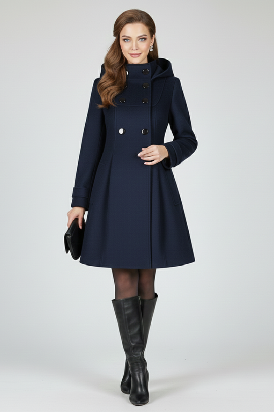 Women’s Hooded Coat with Double Button Front 6