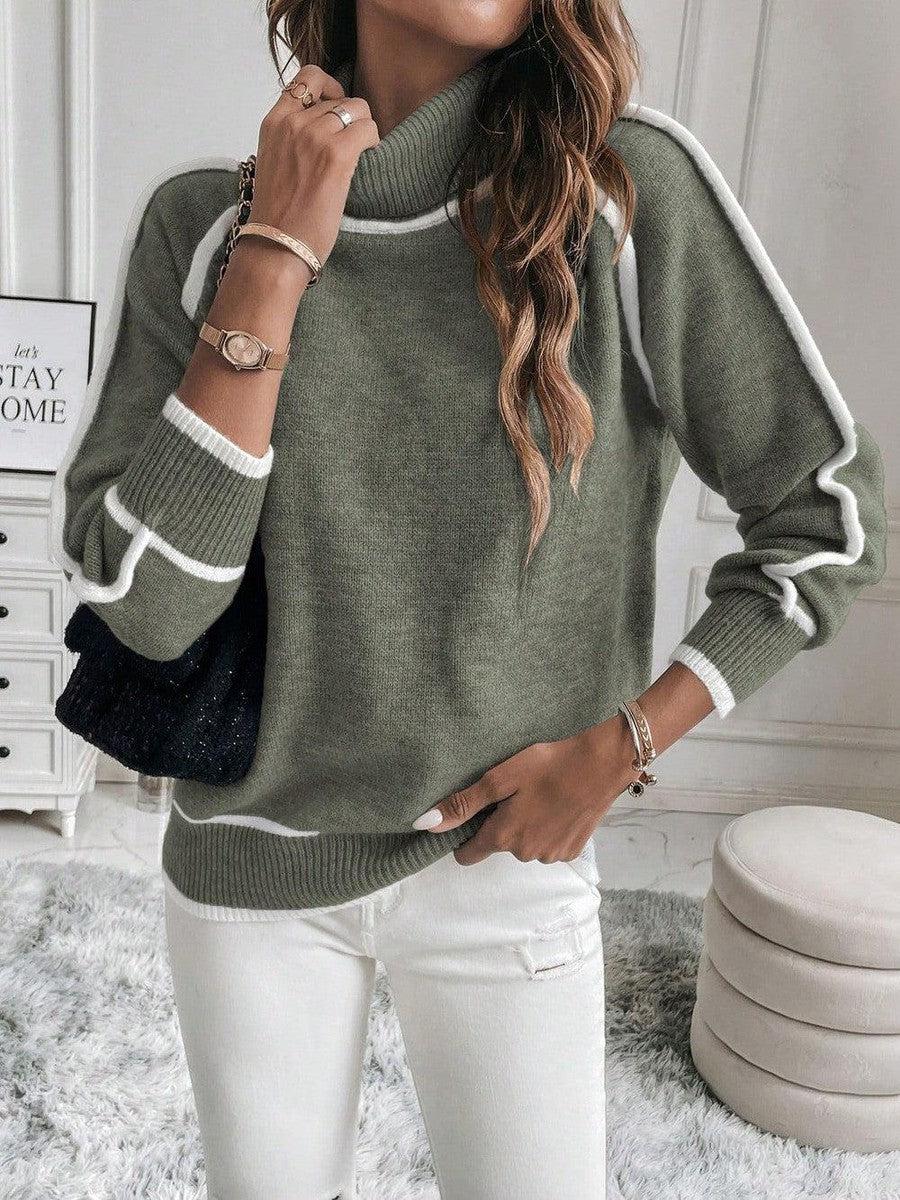Women's Long Sleeve Sweater with Crew Neck 0
