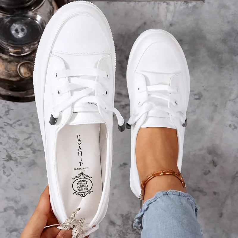 Women's Low-Top Slip-On Sneakers with Decorative Laces 0