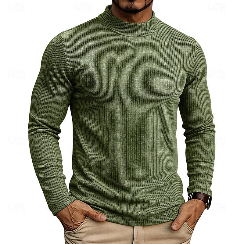 Women’s Ribbed Mock-Neck Long Sleeve Top 0