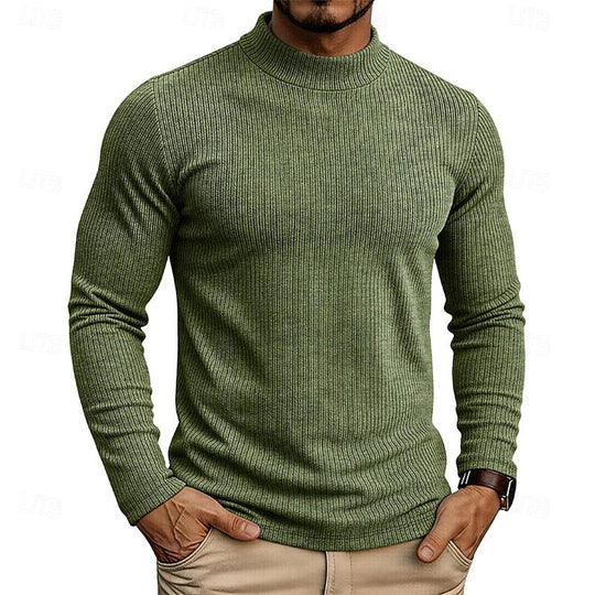 Women’s Ribbed Mock-Neck Long Sleeve Top 0