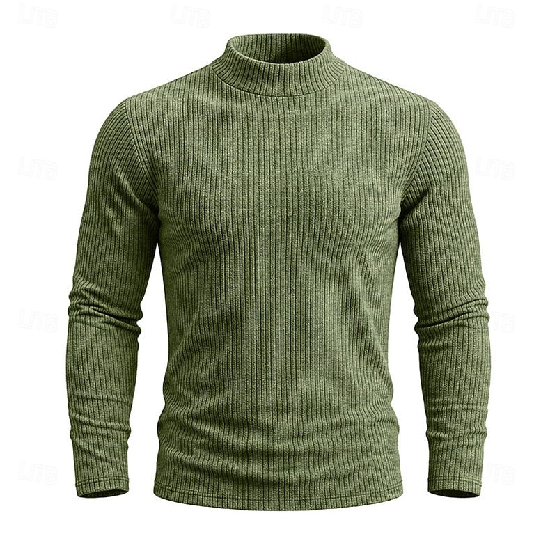 Women’s Ribbed Mock-Neck Long Sleeve Top 1