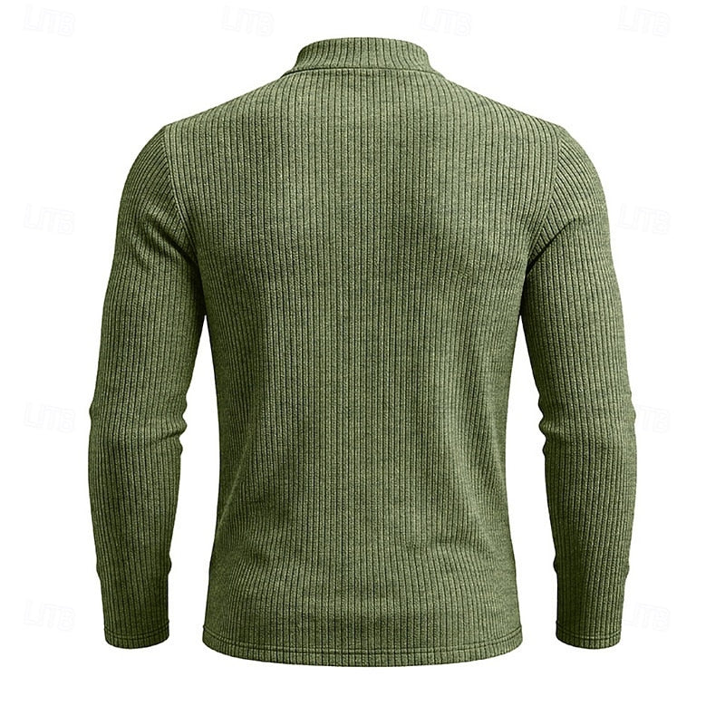 Women’s Ribbed Mock-Neck Long Sleeve Top 3