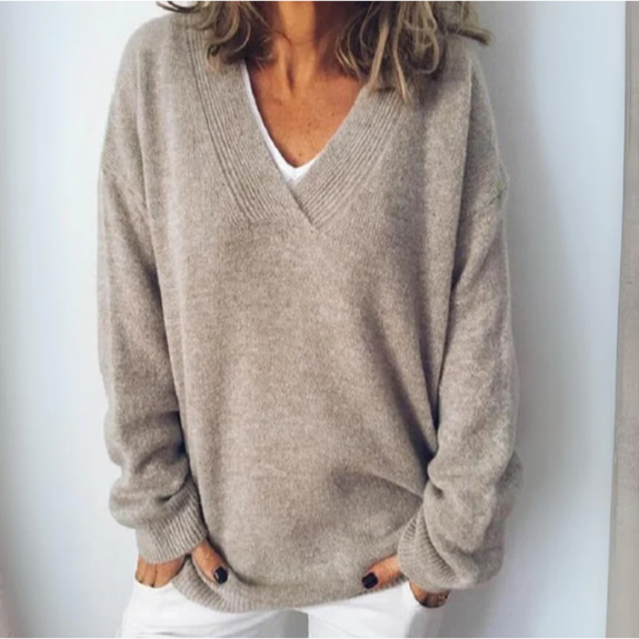 Women's V-Neck Long Sleeve Sweater 0