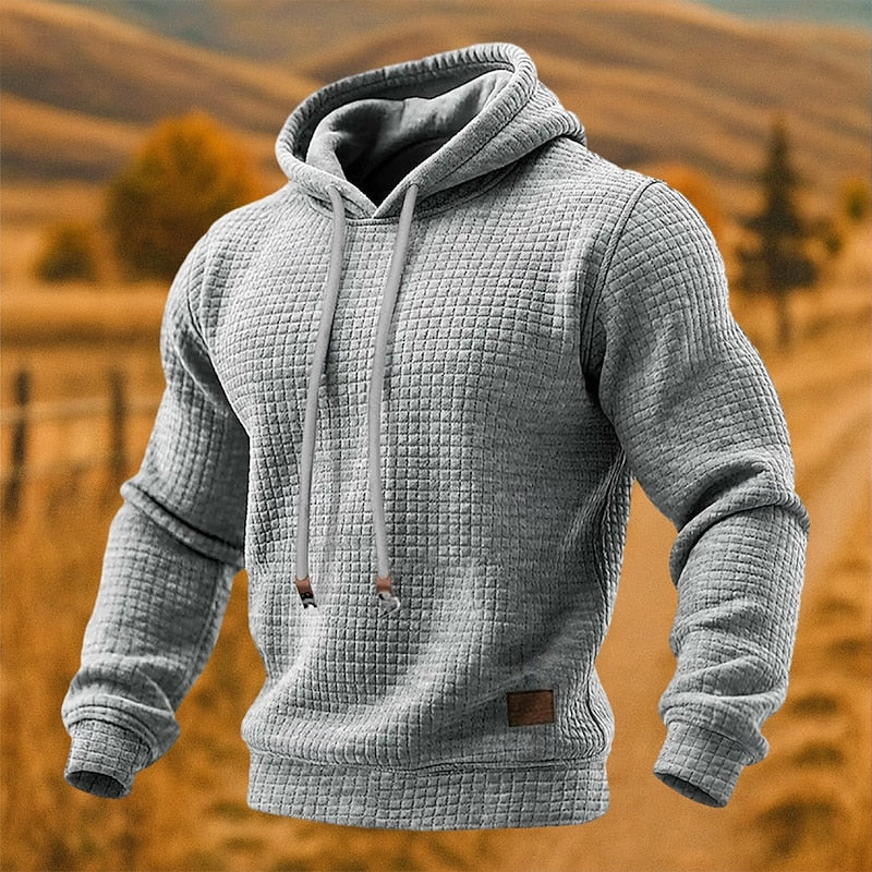 textured pullover hoodie for men 1