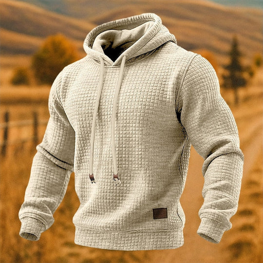 textured pullover hoodie for men 2