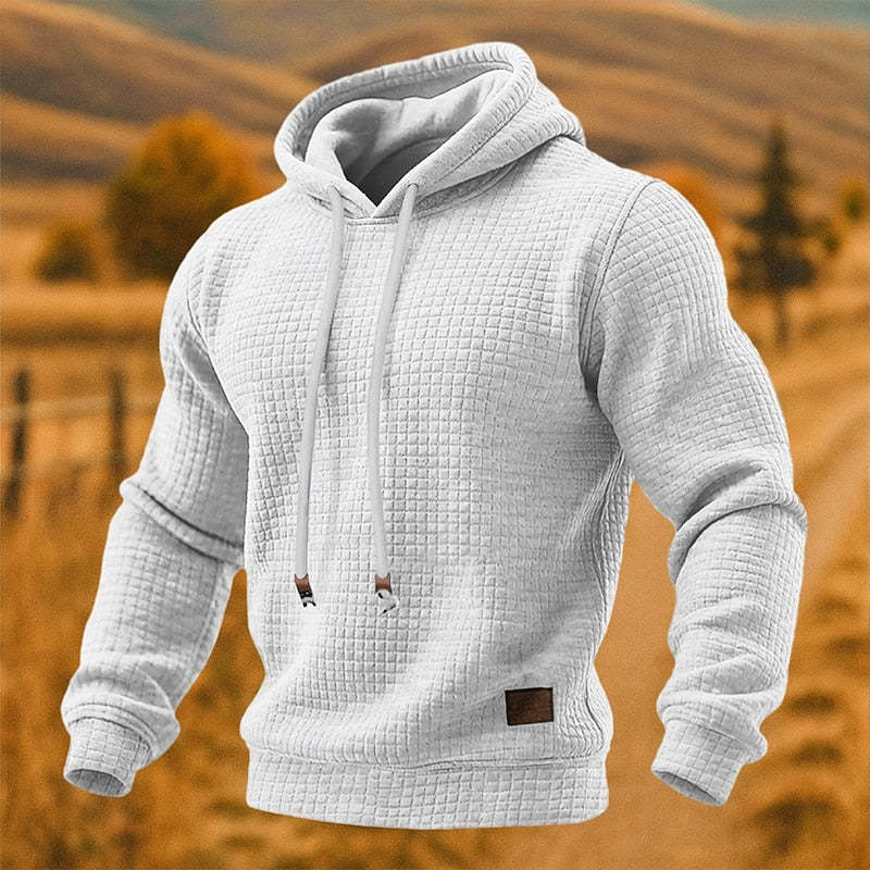 textured pullover hoodie for men 4