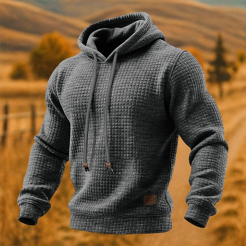 textured pullover hoodie for men 5